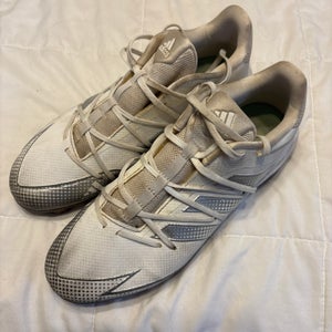 White Adidas Men’s Size 10 Rubber Baseball Cleats