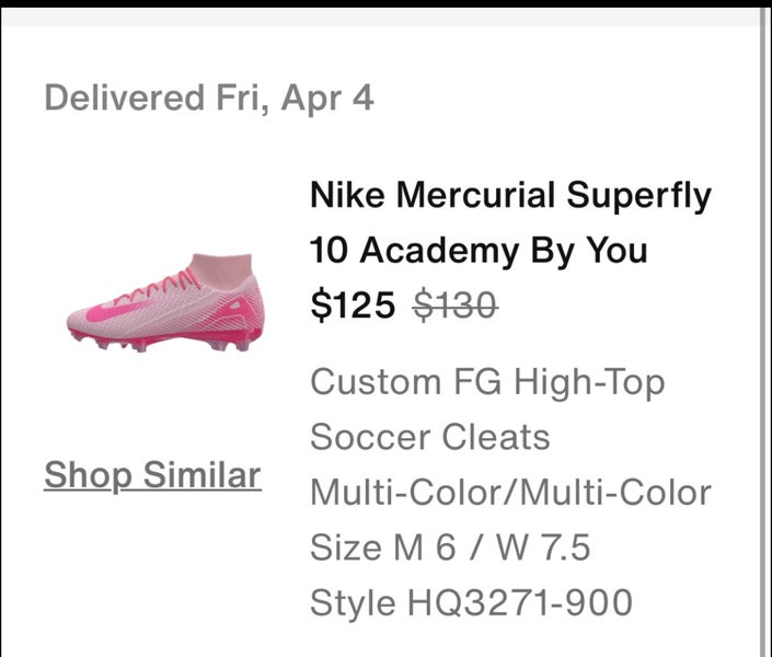 Pink Unisex Size M 6.5 (W 7.5) Nike Cleats (New)