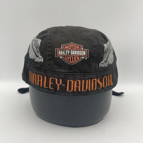 Vintage Harley Davidson Bandana Skull Cap Doo Rag Head Wrap Biker Wings