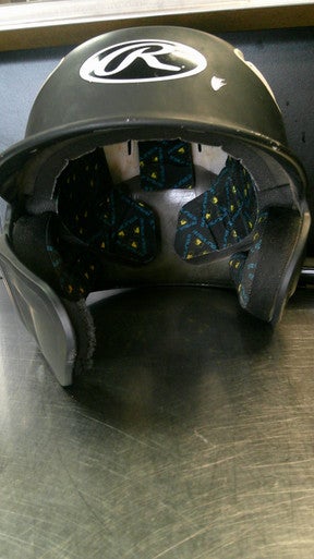 Used Rawlings 121119-2 Batting Helmet No Mask Black MD 11868-S000065632