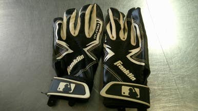 Used Franklin BB/SB Batting Gloves Black SM 11868-S000065596
