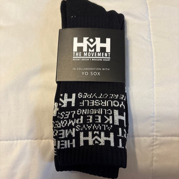 “Height Doesn’t Measure Heart/HDMH” Black Socks - NEW WITH TAGS