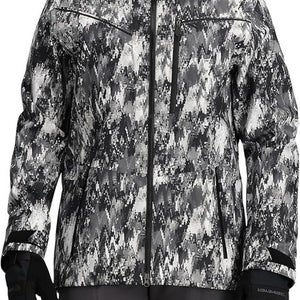 $429 Obermeyer Foraker Shell Jacket Men L Black White Recco Hooded Full Zip, NWT