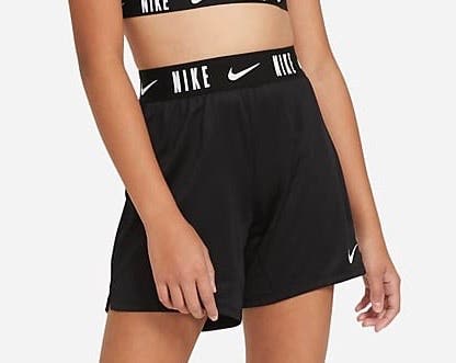Nike Dri-FIT black Trophy training shorts older girl's size M waistband 25"-27"