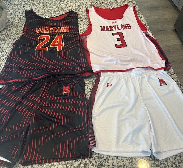 Under Armour Maryland mens lacrosse practice uniform NEW set of 2 jersey shorts