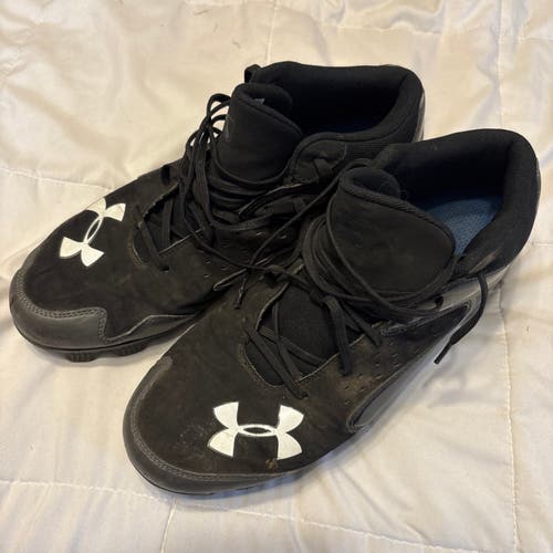 Black/Greg Under Armour Men’s 12 Baseball Rubber Cleats