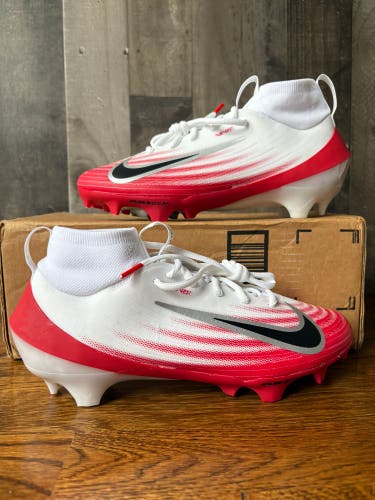 Nike Zoom Air Vapor Pro 1 Football Cleats White Red FB3298-102 Size 7.5 Men's