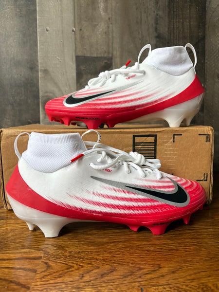 Nike Zoom Air Vapor Pro 1 Football Cleats White Red FB3298-102 Size 7.5 Men's