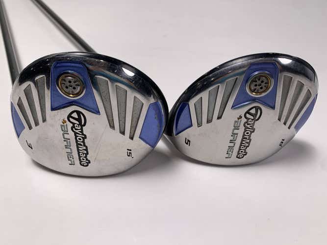 TaylorMade Burner Steel 2007 3 & 5 Fairway Wood Set 15* 18* REAX 50g Ladies RH