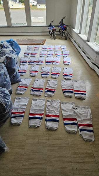 Bundle of White CCM Senior Socks Pro Stock (Used)