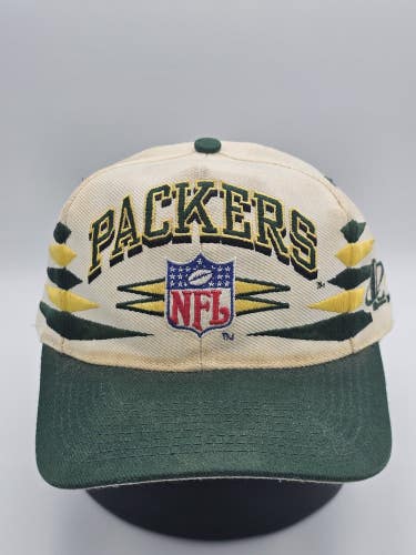 Vintage Green Bay Packers Logo Athletic Diamond Cut NFL Sports Hat Vtg Snapback