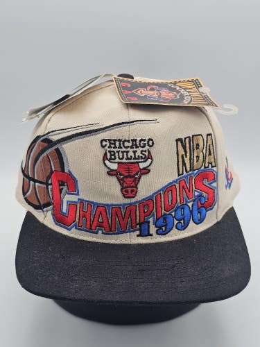 NEW Vintage Chicago Bulls 1996 NBA Champions Official Logo Atheltic Hat Snapback