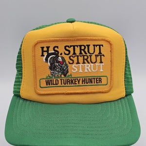 Vintage H.S. STRUT Wild Turkey Hunter Trucker Mesh Patch Hunting Hat Snapback