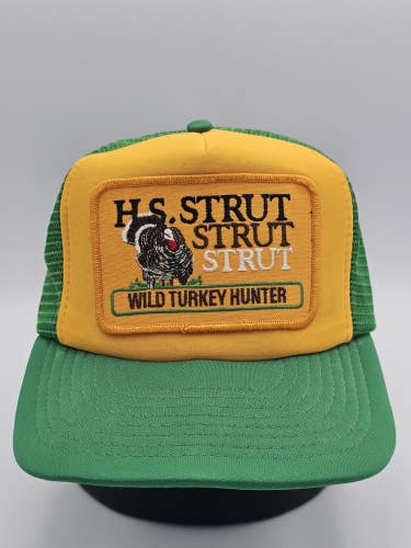 Vintage H.S. STRUT Wild Turkey Hunter Trucker Mesh Patch Hunting Hat Snapback