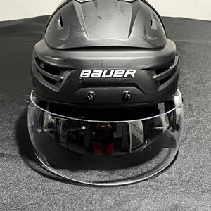 Medium Bauer Re-akt 65 Helmet Pro Stock (Used) MATTE Black L.A. KINGS