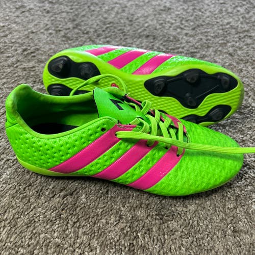 Adidas Ace 16.4 FXG Soccer Cleats Green Pink AF5034 Kids Junior Youth 4