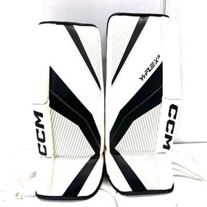 Used CCM Y FLEX 3 Goalie Leg Pads Youth White 22" 11860-S000298274