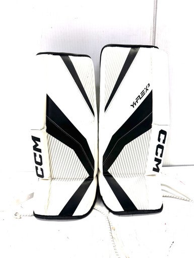 Used CCM Y FLEX 3 Goalie Leg Pads Youth White 22" 11860-S000298274