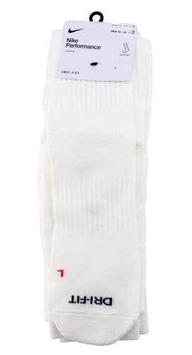 Nike Dri-fit Performance Over The Calf OTC Knee High Socks DJ9737-100 XL White 2 pair pack