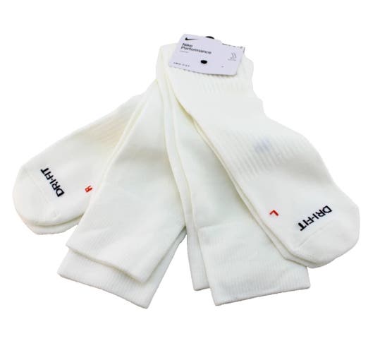 Nike Dri-fit Performance Over The Calf OTC Knee High Socks DJ9737-100 XL White 2 pair pack