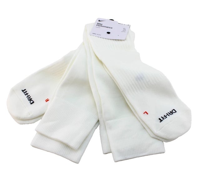 Nike Dri-fit Performance Over The Calf OTC Knee High Socks DJ9737-100 XL White 2 pair pack