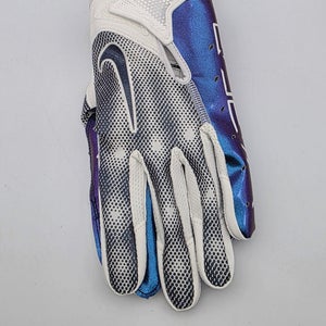 Nike Vapor Jet 7.0 Football Gloves White Blue Purple Iridescent Men's Size M