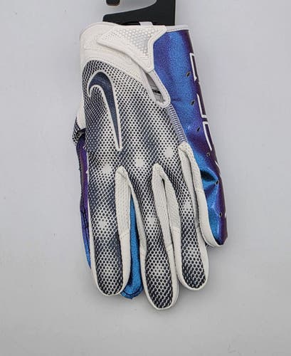 Nike Vapor Jet 7.0 Football Gloves White Blue Purple Iridescent Men's Size M