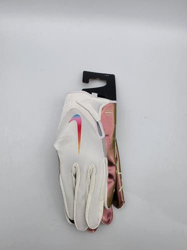 Nike Vapor Jet 7.0 Football Gloves Adult Size Large White Iridescent