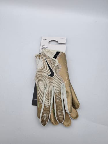 NIKE Vapor Jet 8.0 Energy Football Gloves Gold Green L NWT Magnigrip+