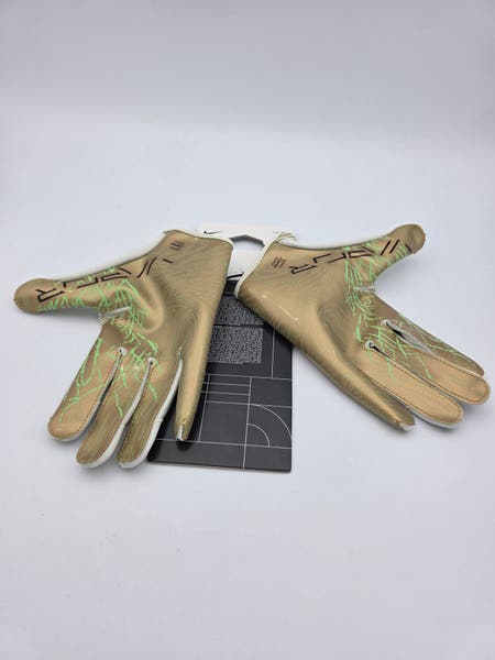 NIKE Vapor Jet 8.0 Energy Football Gloves Gold Green M NWT