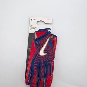 Nike Vapor Jet 8.0 Football Gloves Gym Blue/Red/White Size Small