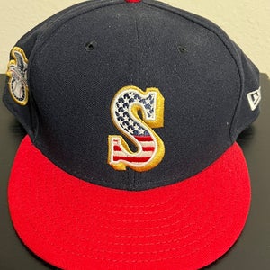 RARE Made In USA Seattle Mariners Fourth Of July New Era 59FIFTY 7 7/8