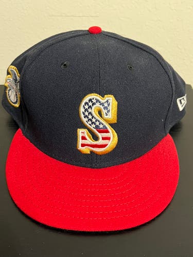 RARE Made In USA Seattle Mariners Fourth Of July New Era 59FIFTY 7 7/8