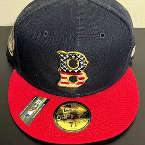 MLB Boston Red Sox New Era 4th of July 59FIFTY Fitted Hat 7 3/8 NWT