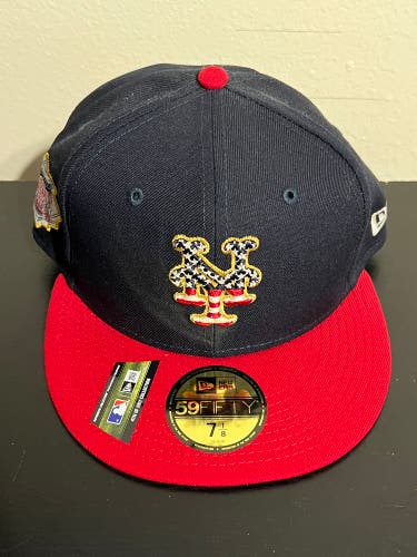 MLB New York Mets New Era 4th of July 59FIFTY Fitted Hat 7 1/8 NWT