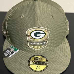 New Era NFL Green Bay Packers 59FIFTY Salute To Service Green & Camo Hat 7 3/8
