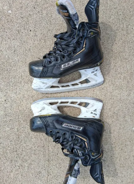 4 used Hockey skates bundle: CCM Tacks 9.5, Bauer NSX 9.5, Bauer 2S 1.5, Bauer 1S 3.