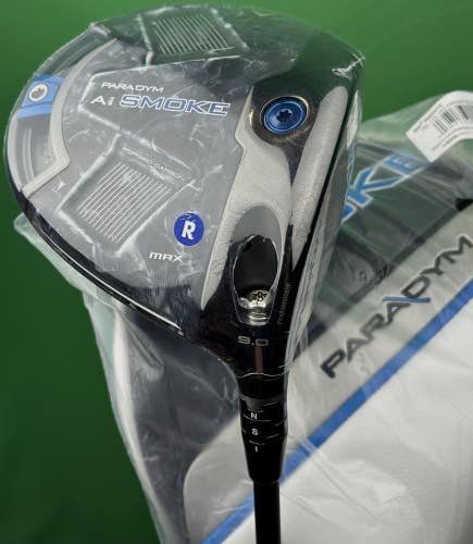 Callaway Paradym Ai Smoke MAX Driver 9* Tensei AV Blue Regular w/ Cover NEW!