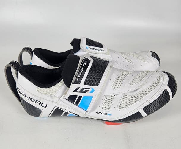 Garneau Power Flex Tri X Speed Cycling Shoes White Men 42 / 10.5 3-Bolt LGS