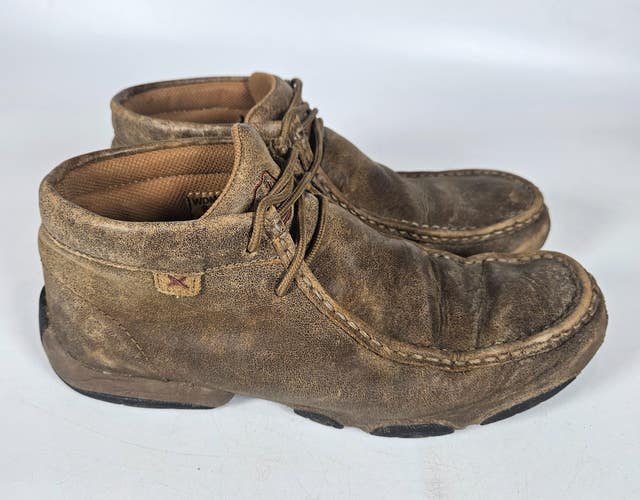 Twisted X Shoe Women's 8.5 Brown Chukka Driving Moc Toe Lace-Up Leather WDM0001