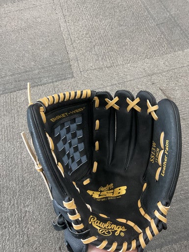 Used Rawlings RSB SOFTBALL SERIES BB/SB Glove RH Throw Black And Tan 13" 11614-S000222123