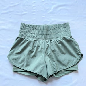 Hollister Gilly Hicks 2 in 1 athletic shorts wz underneath green pocket Women XS