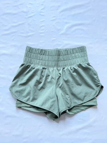 Hollister Gilly Hicks 2 in 1 athletic shorts wz underneath green pocket Women XS
