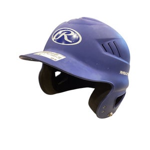 Used Rawlings BLUE BASEBALL HELMET Batting Helmet No Mask Navy Blue MD 11884-S000053076