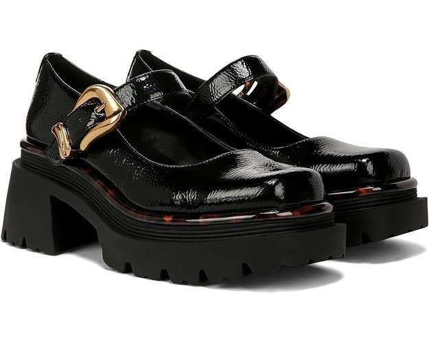 Circus NY by Sam Edelman Nellie Women's US 8.5 Black Leather Mary Jane PQ721