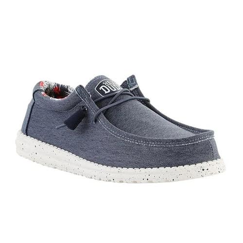 Hey Dude Wally 40022-425 Sneakers Men's US 8 Blue Canvas Casual Shoes DDK407