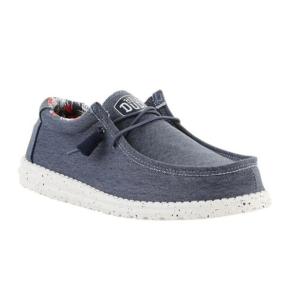 Hey Dude Wally 40022-425 Sneakers Men's US 8 Blue Canvas Casual Shoes DDK407
