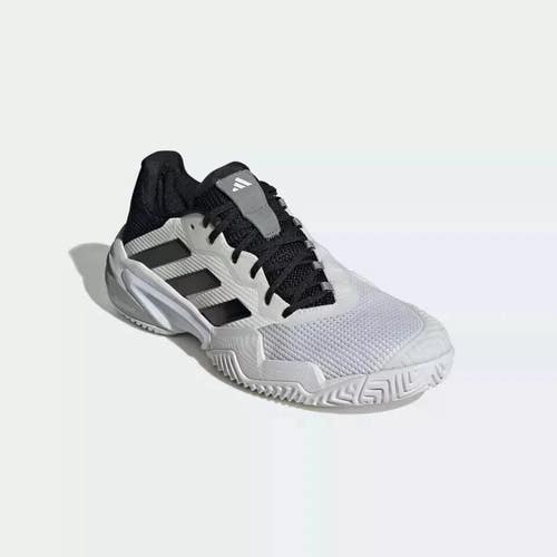 Adidas Barricade 13 IF0465 Men White Black Asymmetrical Lace Tennis Shoes DDK338
