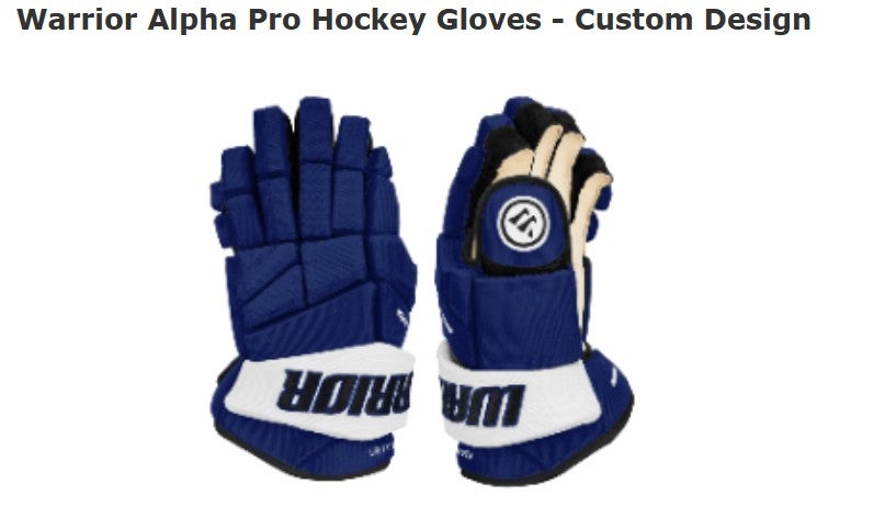 Warrior Alpha Pro Gloves 15" Custom (New)