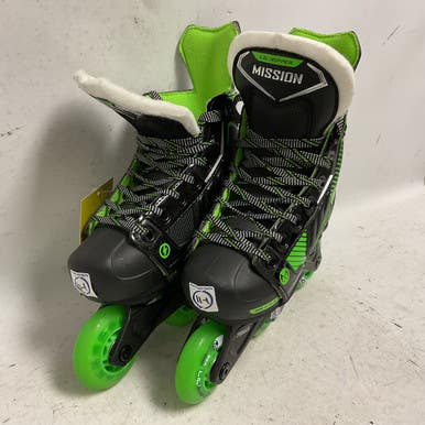 Used Mission LIL RIPPER 11-1 Roller Hockey Skates Green Adjustable 11855-S000191440